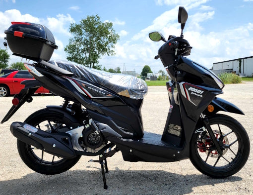GSI - 200cc 4 Stroke EFI Gas Moped Scooter Fully Assembled W/ LED Lights - ZINGER 200