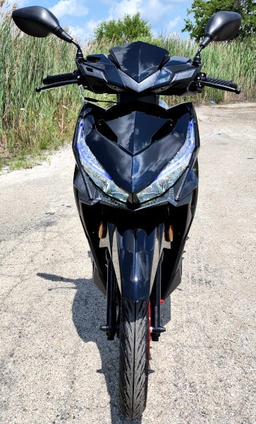 200cc 4 Stroke EFI Gas Moped Scooter W/ LED Lights - ZINGER 200 BLACK
