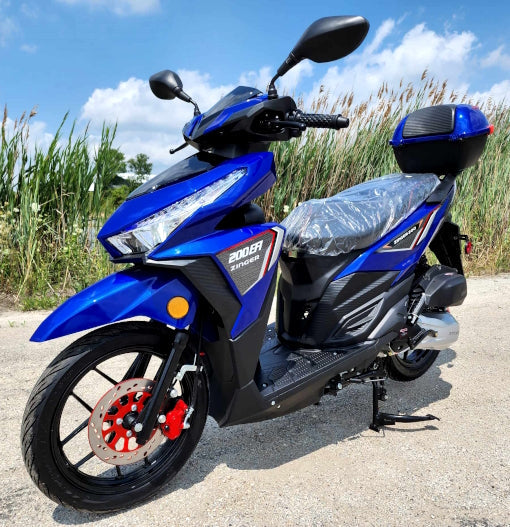 GSI - 200cc 4 Stroke EFI Gas Moped Scooter Fully Assembled W/ LED Lights - ZINGER 200