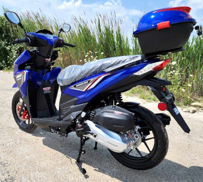 200cc 4 Stroke EFI Gas Moped Scooter W/ LED Lights - ZINGER 200 BLUE