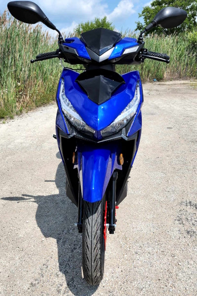200cc 4 Stroke EFI Gas Moped Scooter W/ LED Lights - ZINGER 200 BLUE