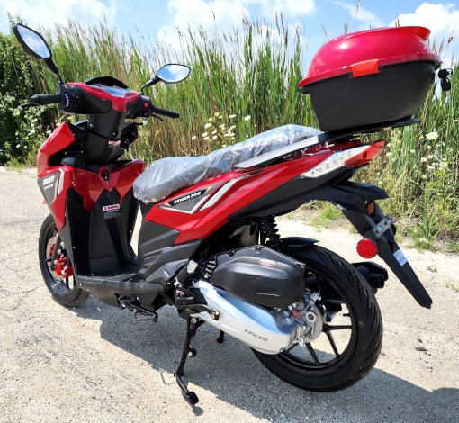 200cc 4 Stroke EFI Gas Moped Scooter W/ LED Lights - ZINGER 200 RED
