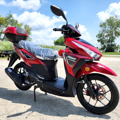 200cc 4 Stroke EFI Gas Moped Scooter W/ LED Lights - ZINGER 200 RED