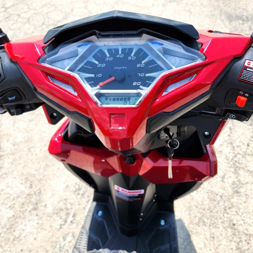 200cc 4 Stroke EFI Gas Moped Scooter W/ LED Lights - ZINGER 200 RED