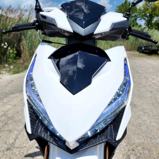 200cc 4 Stroke EFI Gas Moped Scooter W/ LED Lights - ZINGER 200 WHITE