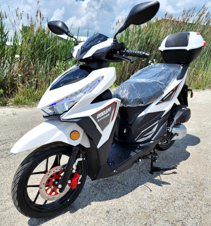GSI - 200cc 4 Stroke EFI Gas Moped Scooter Fully Assembled W/ LED Lights - ZINGER 200