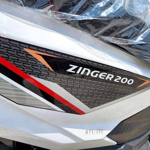 200cc 4 Stroke EFI Gas Moped Scooter W/ LED Lights - ZINGER 200 WHITE