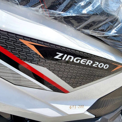 200cc 4 Stroke EFI Gas Moped Scooter W/ LED Lights - ZINGER 200 WHITE